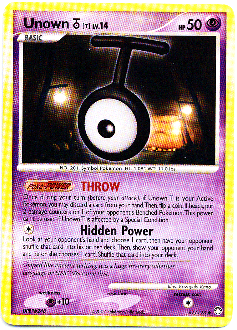 Unown T Mysterious Treasures 67 Bulbapedia The Community Driven