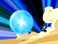 Maylene's Lucario using Aura Sphere. Huge power!