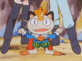 Meowth dressed up as a prince