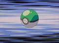 A green Poké Ball in Pokémon! I Choose You!