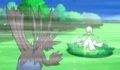 Image from the E3 trailer showing Gardevoir using Fairy Wind