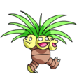 Exeggutor with four visible heads in its original series anime art