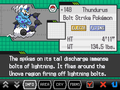 Thundurus's Pokédex entry in Pokémon White version