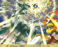 Artwork of the statue of Arceus