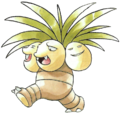 Exeggutor with a ring of heads in Red and Green art