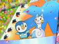 Piplup and Pachirisu with Party Seals