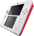 A White + Red Nintendo 2DS