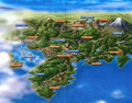 Anime-based map of the Johto region