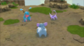 Toxicroak and Purugly going after Espeon