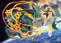 Deoxys vs. Mega Rayquaza artwork