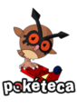 Pokéteca's old logo, featuring Hoothoot and a Pokédex