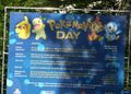 Billboard displaying the activities at Pokémon Day