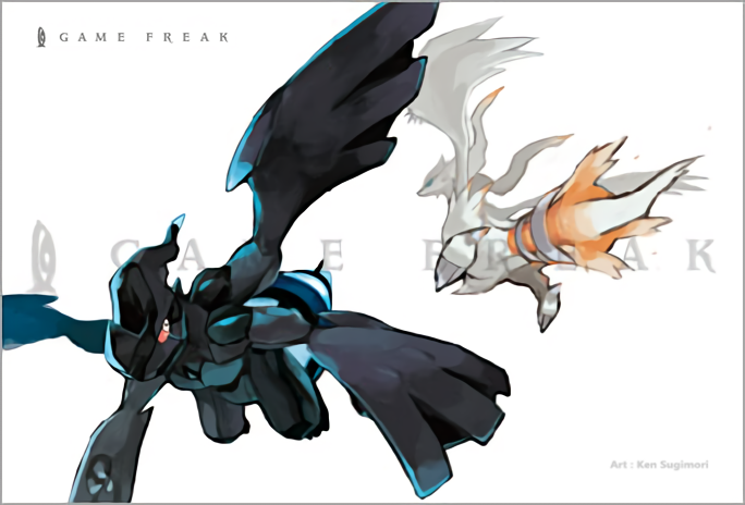 File:Pokémon Black and White Legendaries Artwork.png