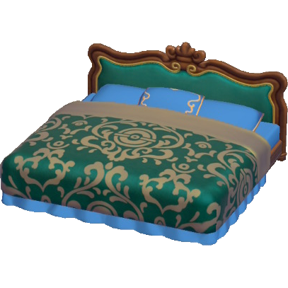 File:Antique bed Blue 3 Pokopia Model.png