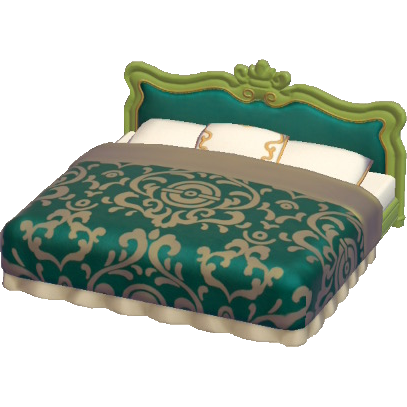 File:Antique bed Lime 2 Pokopia Model.png