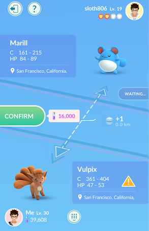 Pokemon UNOWN trade go