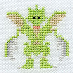 "The Scyther embroidery from the Pokémon Shirts clothing line."