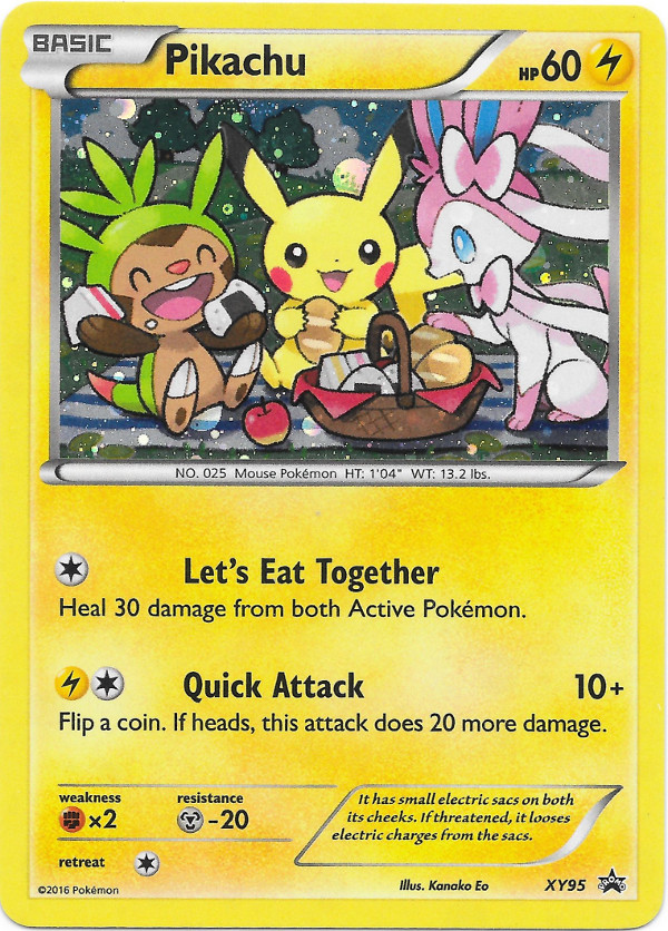 Pokemon Card Let's Eat Pikachu Promo XY95 Ed Ultra Rare Holo 1st Ex Black Star 