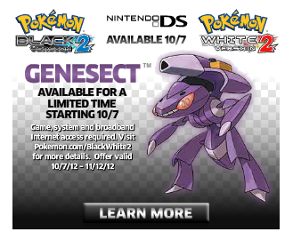 Pokémon Black and White 2 Genesect Download Event Announced - News