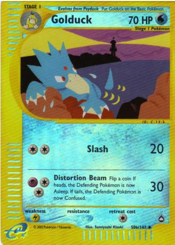 Used Golduck Aquapolis 50a147 Reverse Holo Holographic Pokemon card
