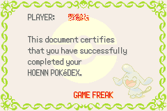 Pokémon Emerald Pokédex