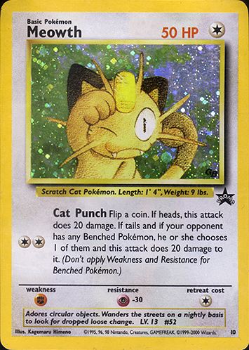 Pokemon Promokarten 10 Meowth - GB Holo Englisch Mauzi