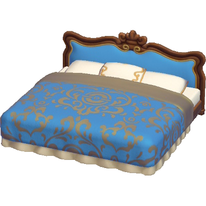 File:Antique bed Blue 1 Pokopia Model.png