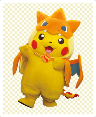 File:Mega Charizard Y costumed Pikachu person.jpg