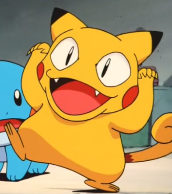 File:Pikachu imitating Meowth.png