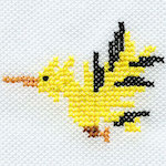 "The Zapdos embroidery from the Pokémon Shirts clothing line."