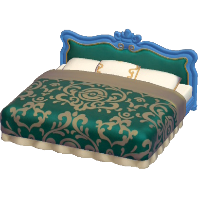File:Antique bed Blue 2 Pokopia Model.png
