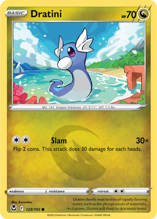 Dratini (Silver Tempest 129) - Bulbapedia, the community-driven Pokémon ...