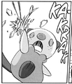 Bianca's Oshawott having its scalchop broken in Pokémon Adventures