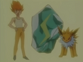 Sparky backed by a Thunderstone in The Battling Eevee Brothers!