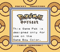 Pokémon Crystal title screen (Super Game Boy)