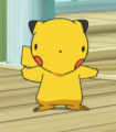 Blacephalon imitation from Twirling with a Bang! (Pikachu inflates his head until it becomes round)