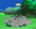 Frogadier using Bounce