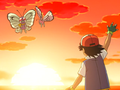 Ash bidding farewell to Butterfree