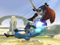 Lucario attacking.