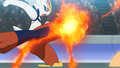 Cinderace kicking a rock to channel its fiery powers