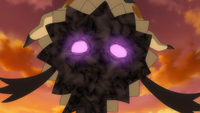 Mimikyu's eyes seen from under its rag