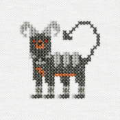 "The Houndoom embroidery from the Pokémon Shirts clothing line."