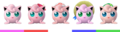 Jigglypuff's palette swaps in Super Smash Bros. Brawl