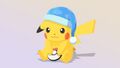 Pikachu wearing a nightcap