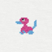 "The Porygon2 embroidery from the Pokémon Shirts clothing line."