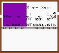 The purple glitch screen recolors all non-black pixels purple.