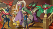 Ash with his Kalos Pokémon