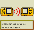 "Position the Game Boy Colors and press the A Button." screen