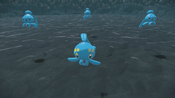 A Manaphy and three Phione in Seaside Hollow