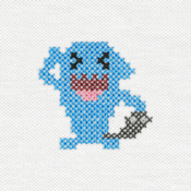 "The Wobbuffet embroidery from the Pokémon Shirts clothing line."